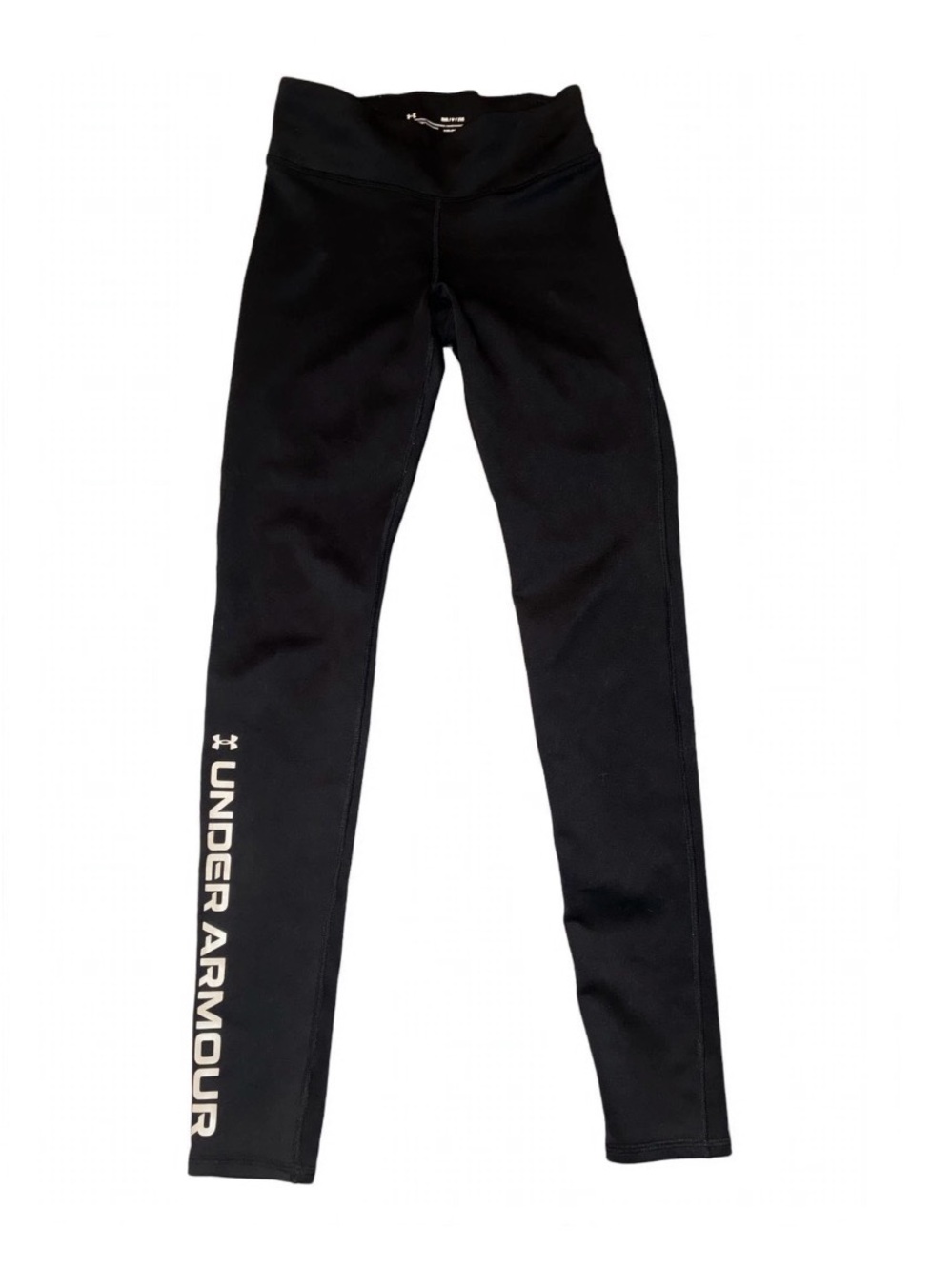 Under Armour Black Leggings with White Side Logo